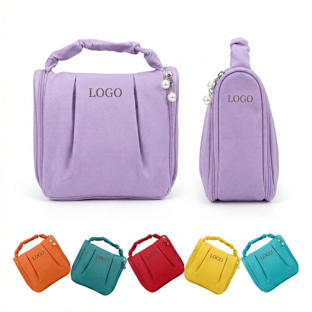 360-Degree Hook & Dual-Zipper Hanging Toiletry Bag with Organizer