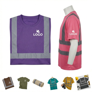 Lightweight Polyester Reflective Safety Tee for High-Visibility Work