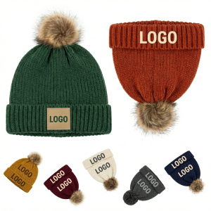 Unisex Chunky Knit Winter Beanie - Warm Acrylic Hat for Men & Women