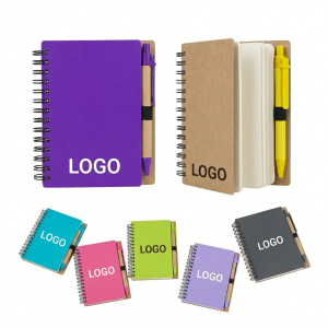 Premium Solid Color Spiral Journal and Pen Set