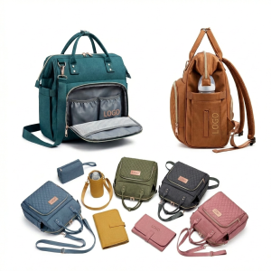 Versatile Multi-Color Diaper Bag with Insulated Bottle Pocket & Changing Mat