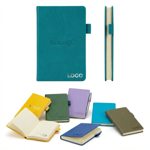 Executive PU Leather Journal with Pen Holder, 64-Page Lined Notebook for Work & Study